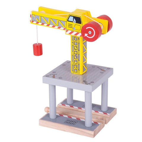 bigjigs big yellow crane and construction set