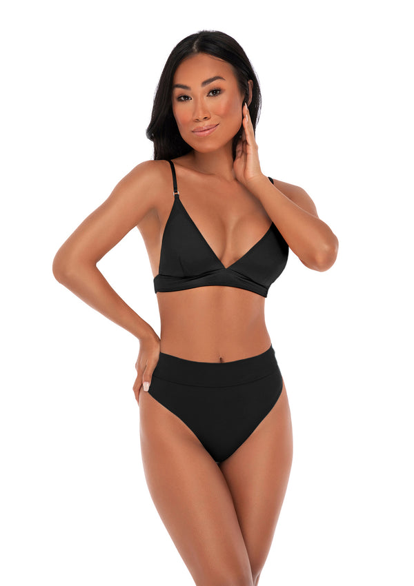 Onyx High-Neck Bikini Top