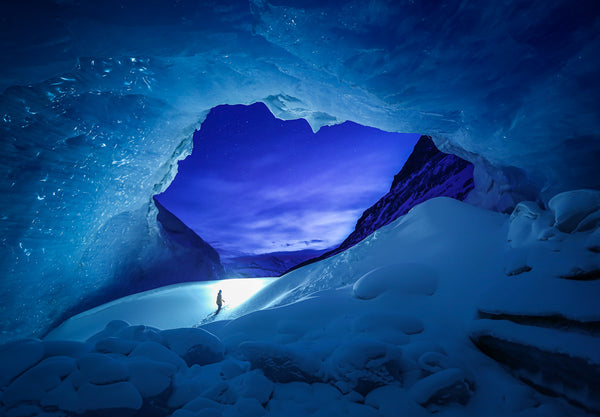 Ice cave by Matthew Littlewood. Top shelf camera bag. Bevisgear