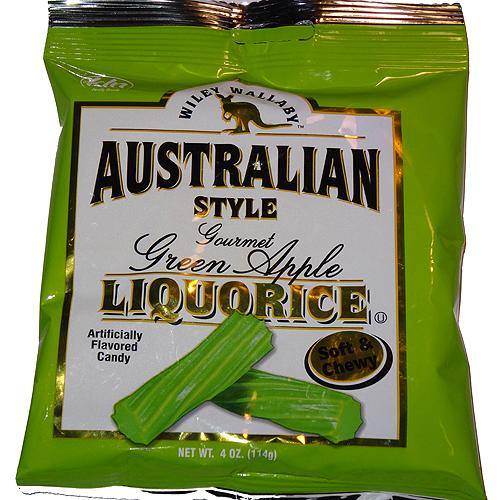 wiley wallaby green apple licorice 4 ounce