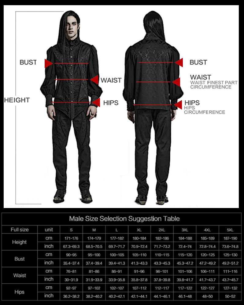 Men Size Chart – DevilFashion Official