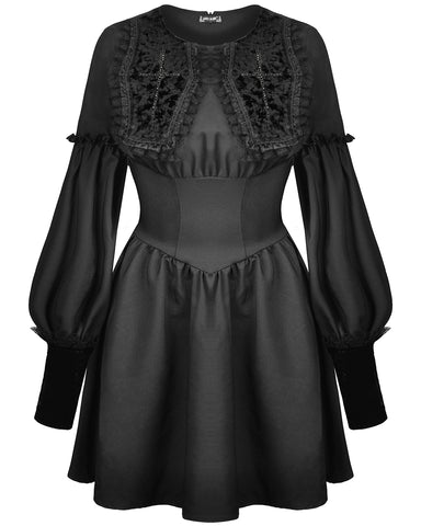 Dark In Love Dionyza Gothic Velvet Cincher Corset Dress – Violent