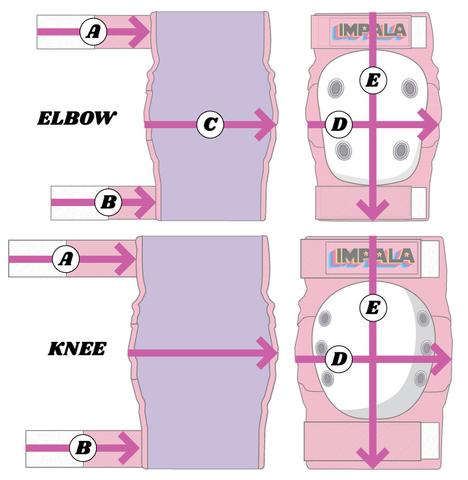 Impala Elbow and Knee Size Chart