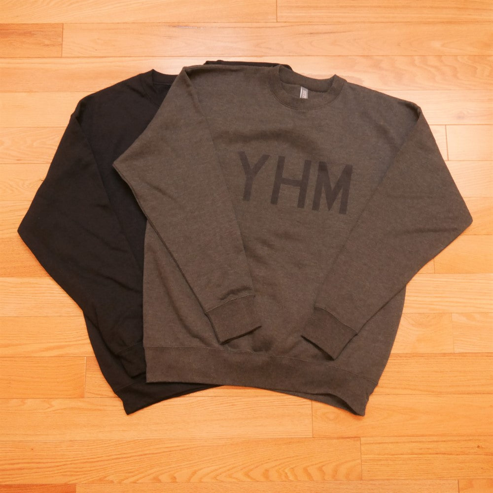 YHM Designs - YQB Quebec City Fleece Pullover Sweatshirt - Airport Code with Clean Lettering Design - White Graphic - Image 07