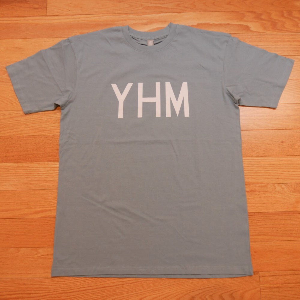 YHM Designs - YQM Moncton Men's Premium Heavyweight T-Shirt - Airport Code with Aircraft Registration Lettering Design - White Graphic - Image 17