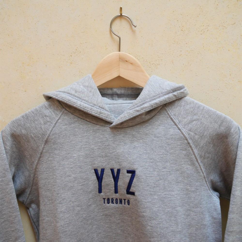 YHM Designs - ANC Anchorage Kid's Sustainable Eco Hoodie - Embroidered with City Name and Airport Code - Image 03