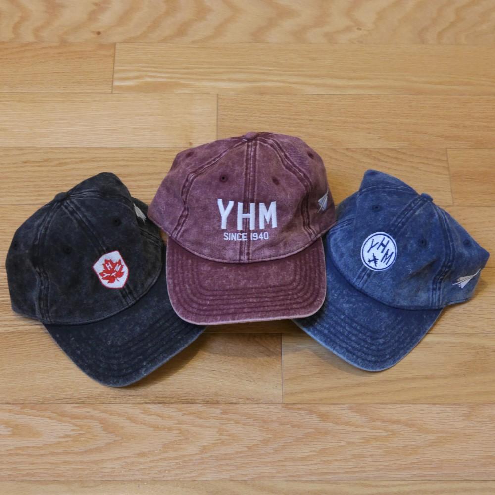 YHM Designs - YOW Ottawa Vintage Washed Cotton Twill Cap with Airport Code and Roundel Design - Image 06