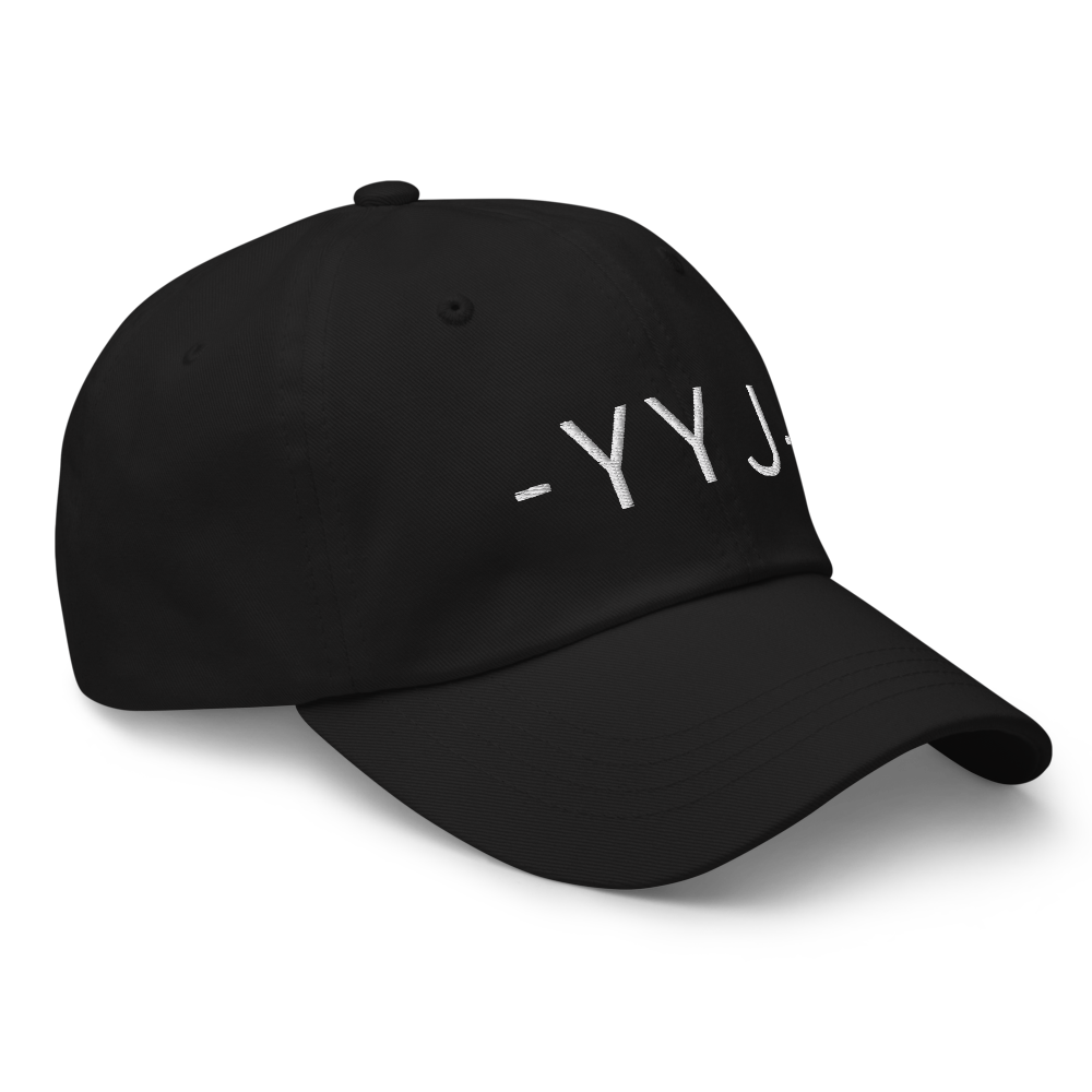 YHM Designs - YYJ Victoria Airport Code Baseball Cap - Clean Lettering Design - White Embroidery - Image 08