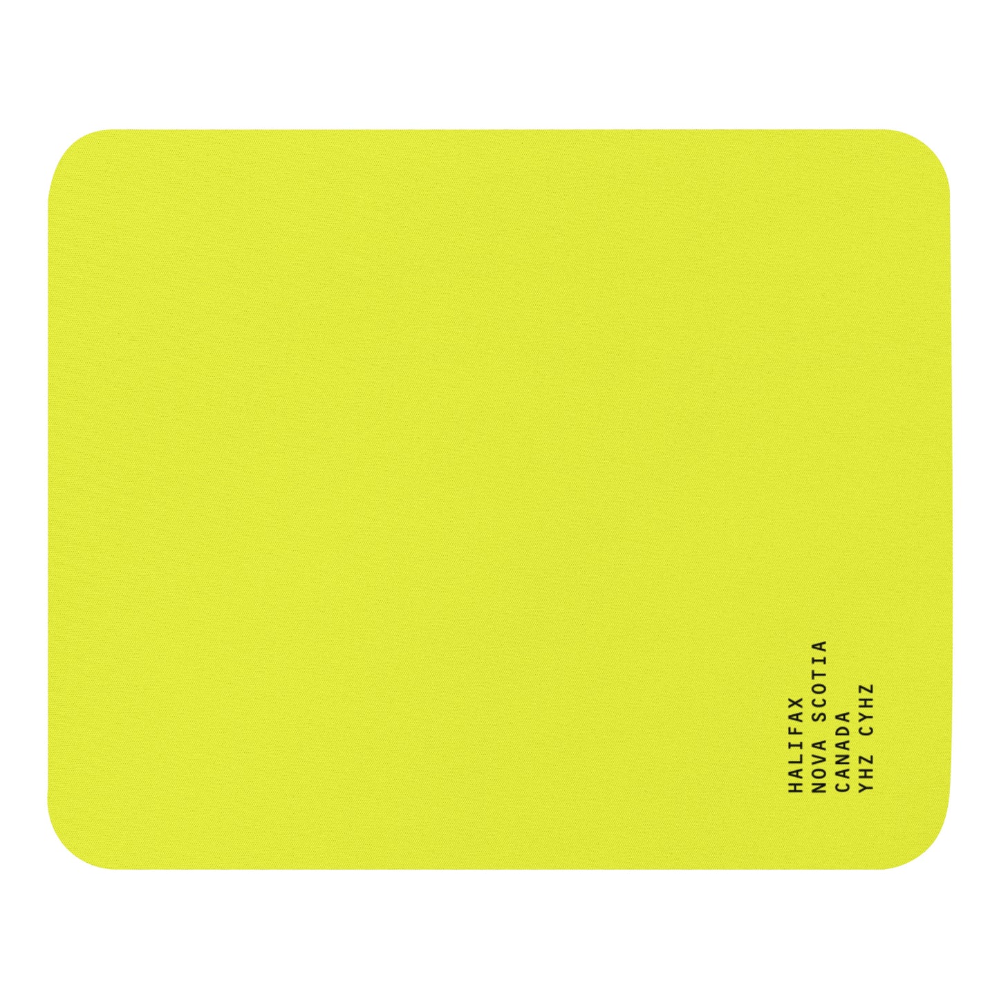YHM Designs - YHZ Halifax Mouse Pad - Retro-Tech Design - Bright Yellow - Image 01