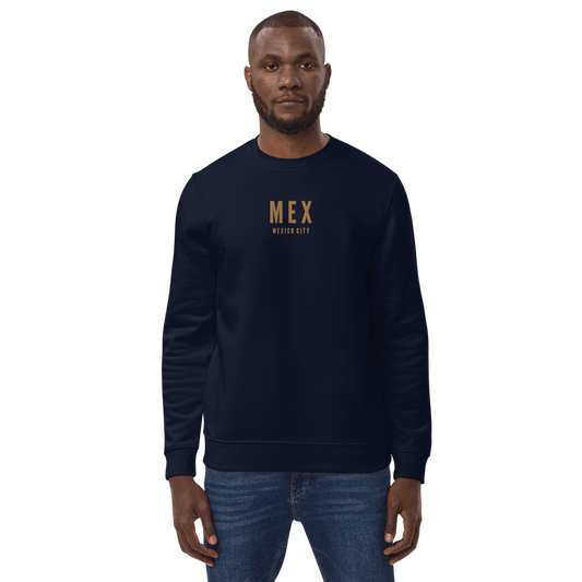 YHM Designs - MEX Mexico City Eco Sweatshirt  - Embroidered with City Name and Airport Code - Image 01