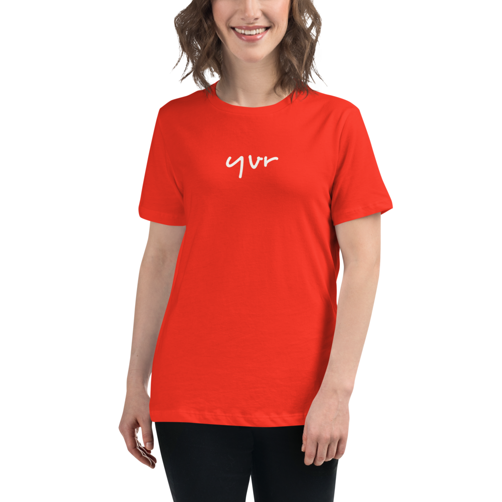 YHM Designs - YVR Vancouver Airport Code Women's Relaxed T-Shirt - Handwritten Lettering Design - Image 03