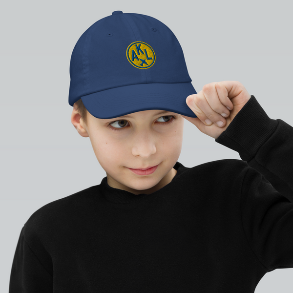 YHM Designs - AKL Auckland Kids Hat - Youth Baseball Cap with Airport Code - Travel Gifts for Boys and Girls - Image 3