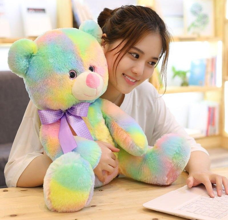 Rainbow Teddy Bear | Kawaii Animal Plush | Kawaii Faces Universe