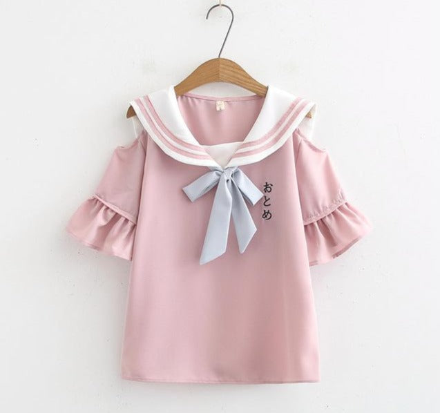 Cute Pastel JK Uniform | Kawaii Tshirts | Kawaii Faces Universe