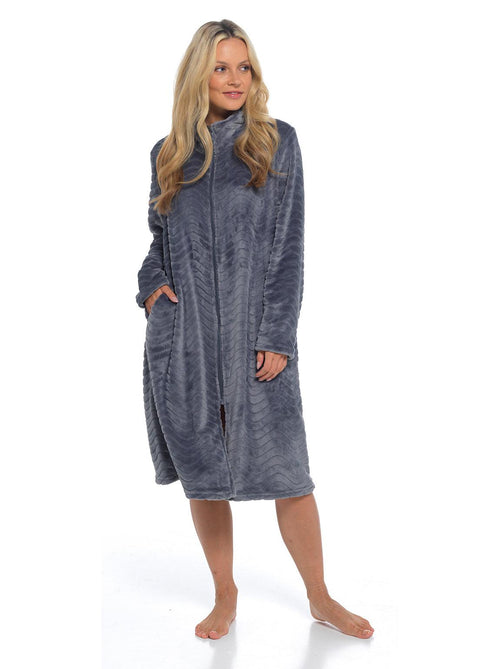Fleece Zip-up Dressing Gown | M&S Collection | M&S