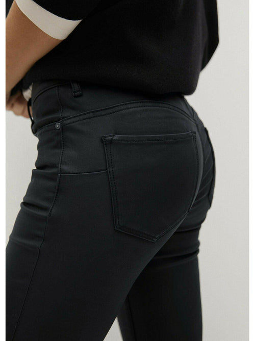 Leather Look High Waist Jeggings Jeans