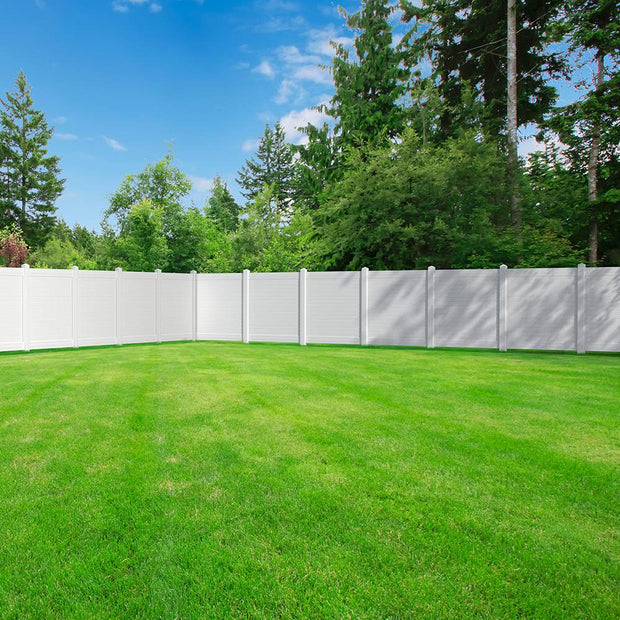 White Vinyl Privacy Fence Panel Kit 6 Ft X 6 Ft Contractor Series Wolf Vinyl