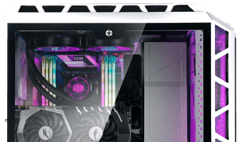 The Ballista side view of the large tempered glass window and internal components.