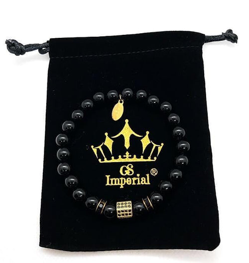 GS Imperial® Heren Armband Met Dobbelsteen | Natuursteen Armband Mannen Met Agaat Kralen