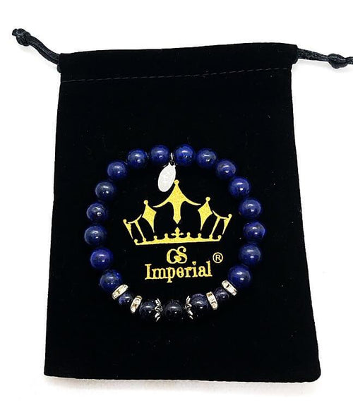 GS Imperial® Dames Armband | Natuursteen Armband Vrouwen Met Lapiz Lazuli & Blauwe Zandsteen Kralen