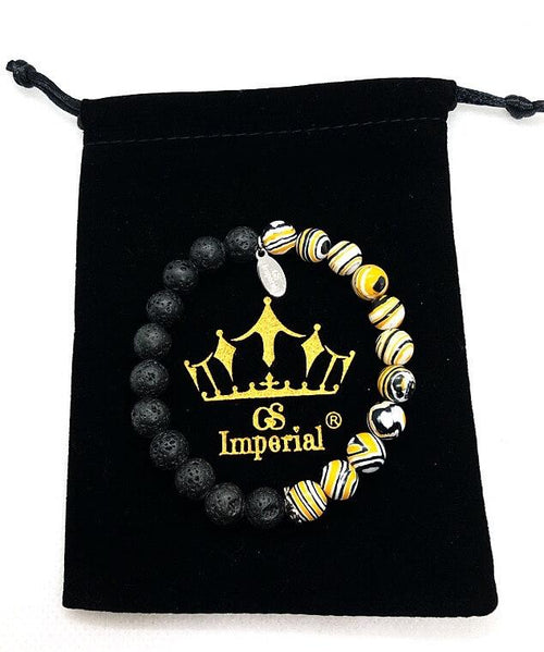 GS Imperial® Dames Armband | Natuursteen Armband Vrouwen Met Malachiet & Lavasteen Kralen