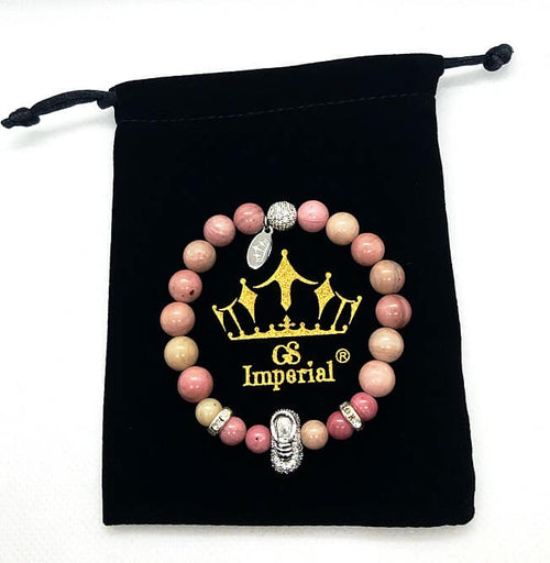 GS Imperial® | Kralen Armband Dames | Schoentje Armband Dames | Natuursteen Armband Vrouwen | Armband Vrouwen | Dames Armband | Rhodochrosiet Armband Dames