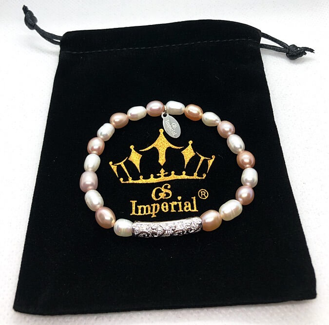 GS Imperial® | Dames Parelarmband | Parelarmbandje | Zoetwaterparel Armband | Witte & Roze Parels | - GS Imperial®