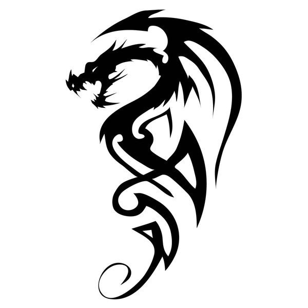 COOL Black Tribal Dragon Temporary Flash Tattoo. Perfect for Shoulder ...