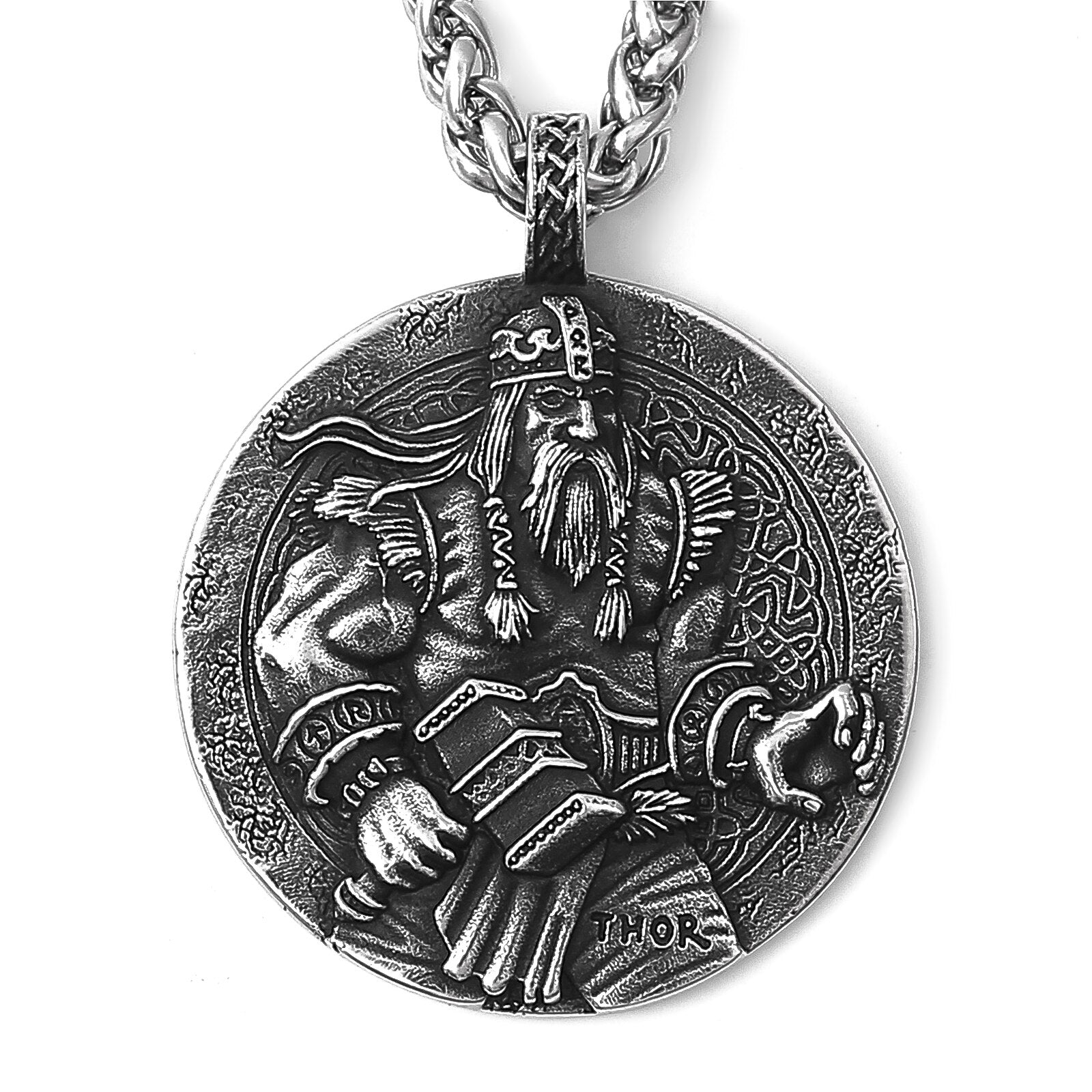 Norse God Thor Coin Necklace | Mjölnir Hammer Pendant | Apollo Tarot