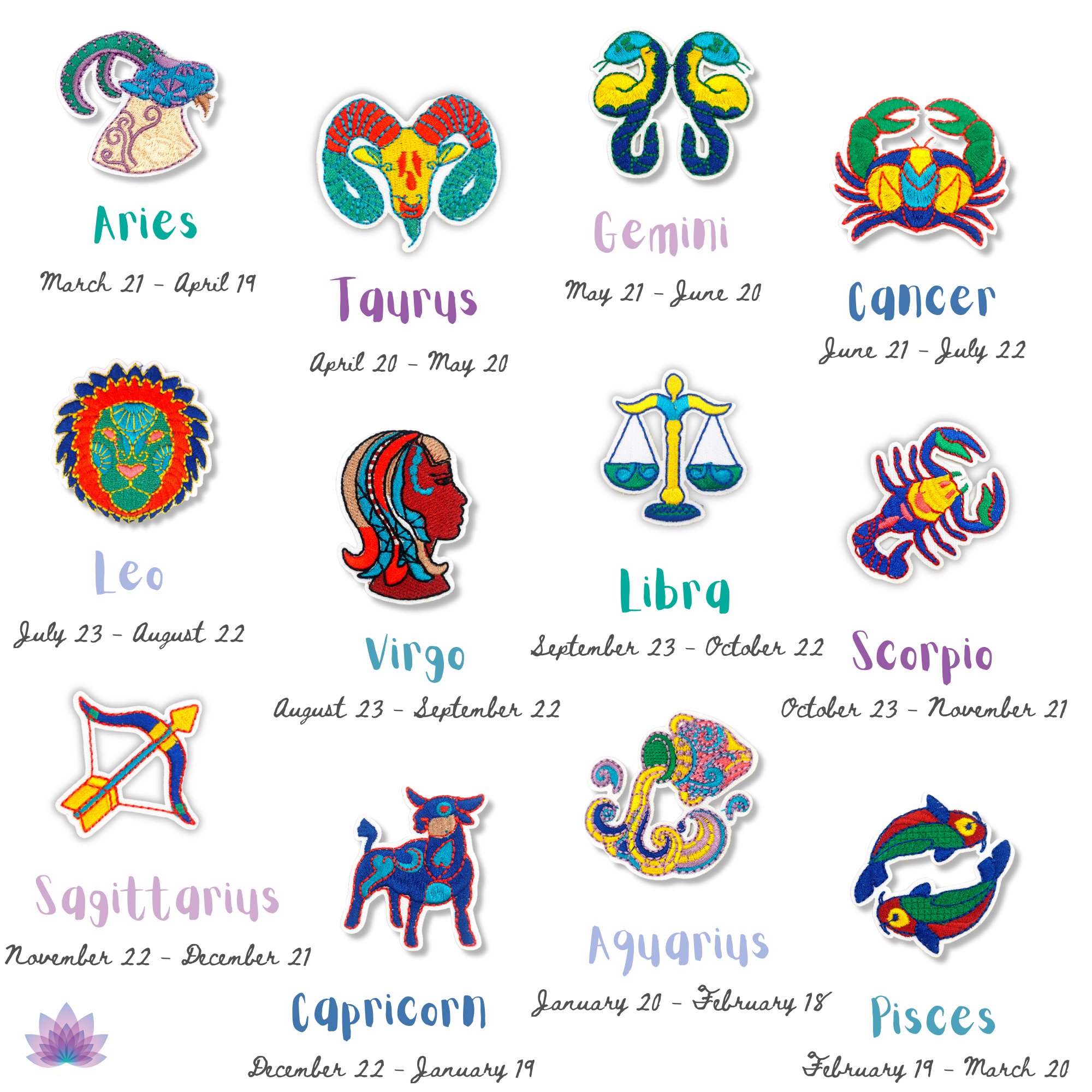 Iron-on Astrology Symbols Patch Collection | Apollo Tarot Shop