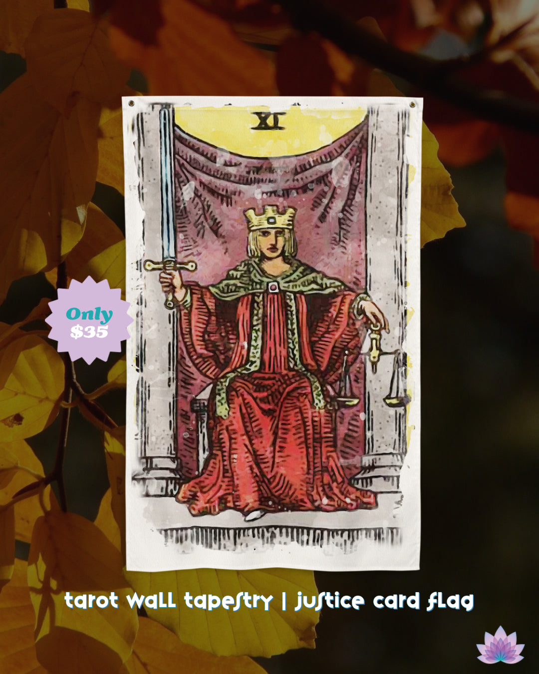 Libra Season | Equinox Tarot Spread | Justice Tarot Card Wall Tapestry | Apollo Tarot