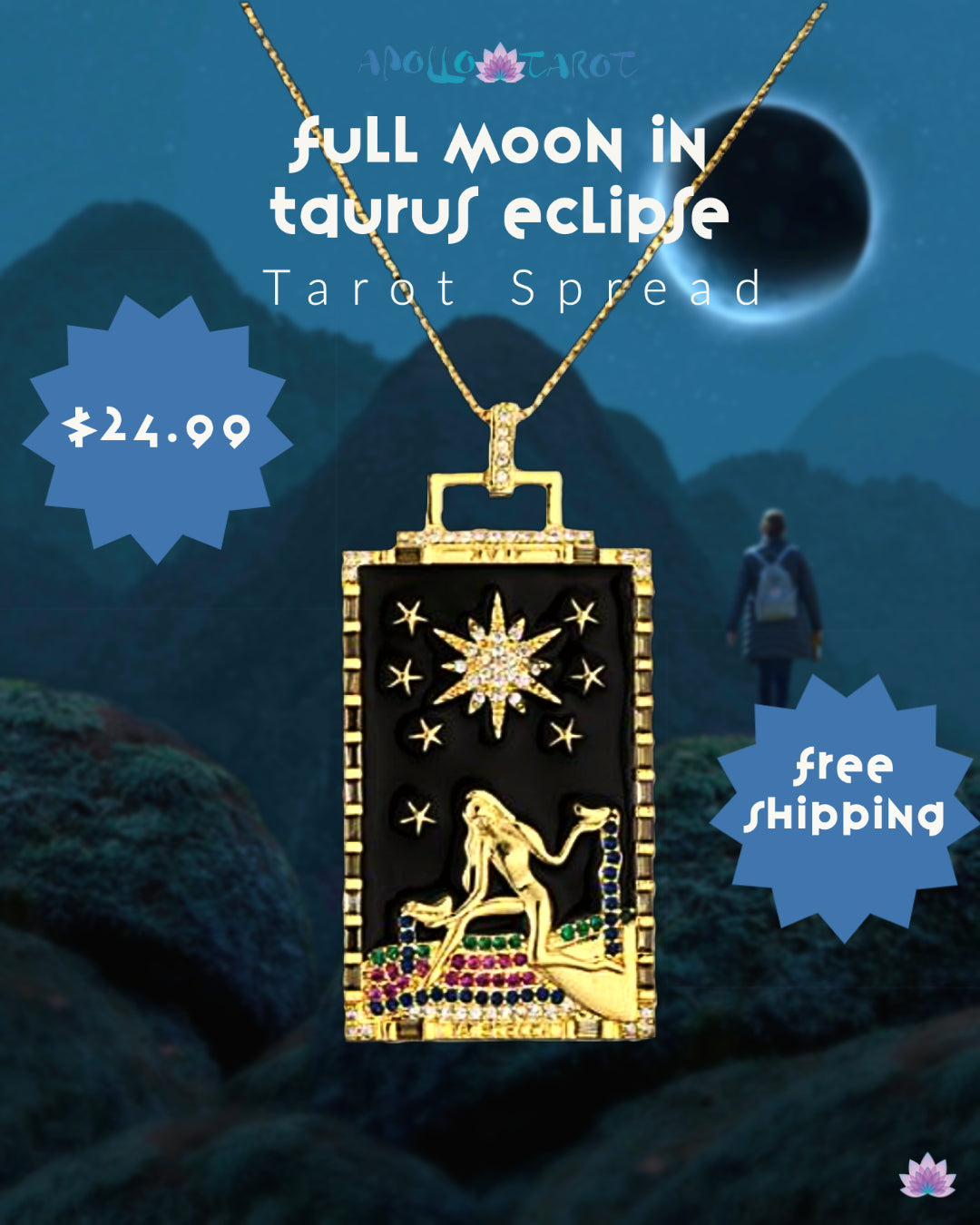 Full Moon In Taurus 2021 Eclipse Tarot Spread | Bijou Tarot Card Necklace Of The Star | Apollo Tarot Blog
