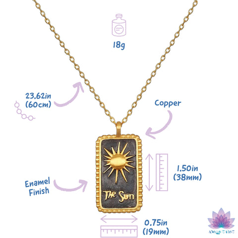 Charm Tarot Card Necklace Measures | Apollo Tarot Shop