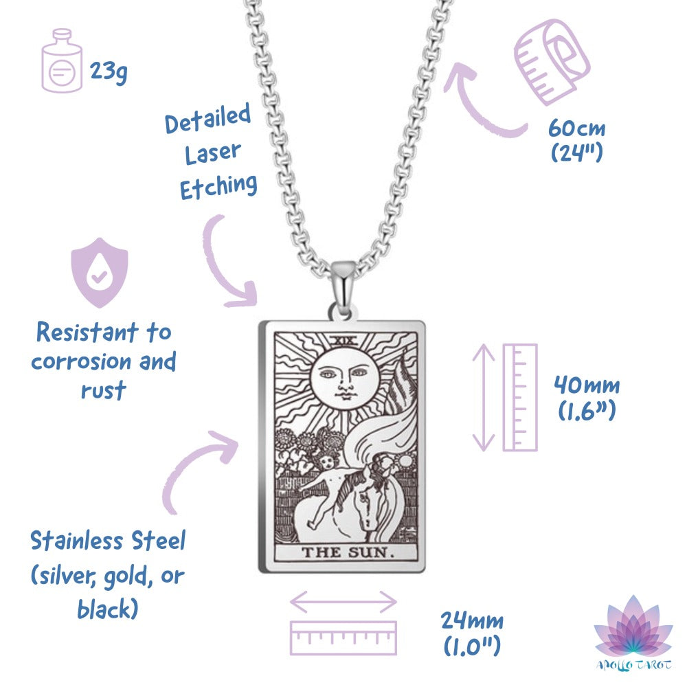 Major Arcana Tarot Card Necklace Measures | Apollo Tarot