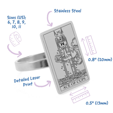 Silver Tarot Card Measures | Suit of Cups Charms | Apollo Tarot Shop