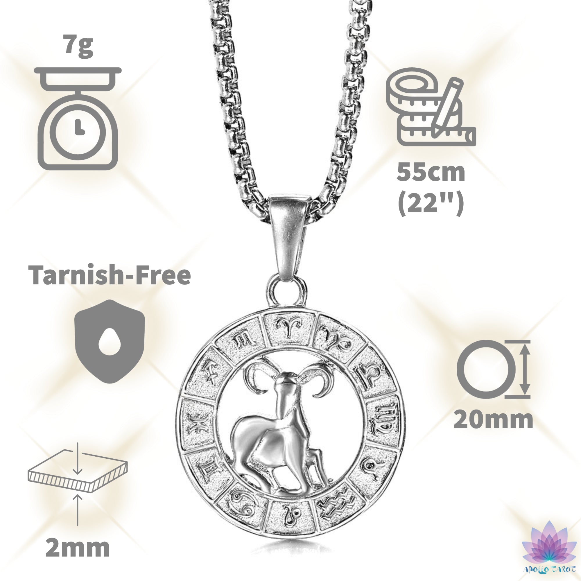 Zodiac Sign Necklace | Feats & Measures | Apollo Tarot Shop