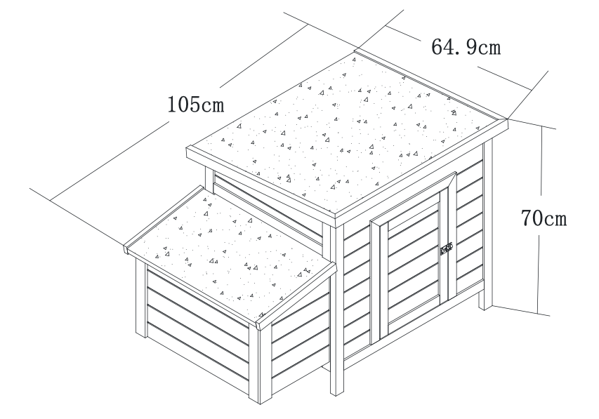 Dimensions poulailler CHARLIE avec enclos