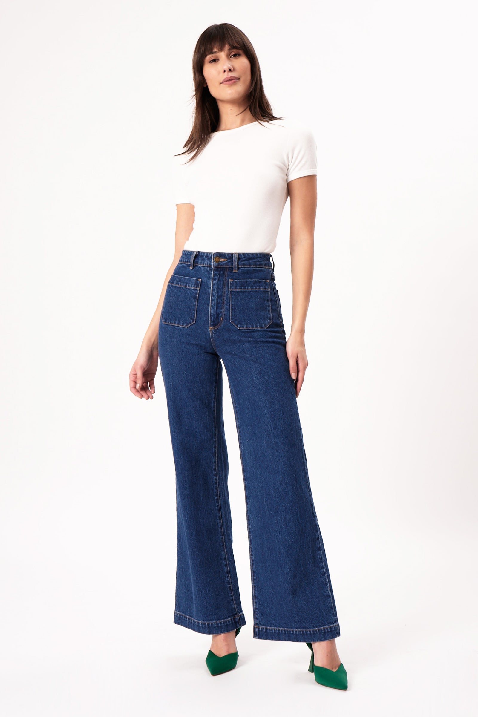 New Fashionable Womens Denim Wide Leg Pants with Button Embellished Front  Pockets  China Denim and Pants price  MadeinChinacom