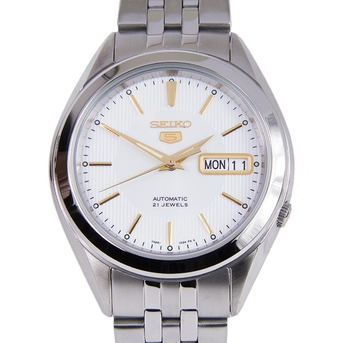 Seiko 5 Classic Men's Size Silver Dial Stainless Steel Strap Watch SNK –  Diligence1International