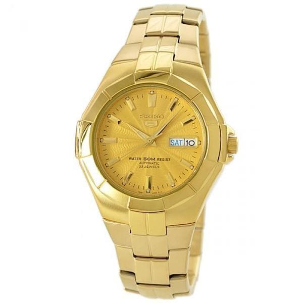 Seiko 5 Classic 50M Men's Size Gold Dial & Plated Stainless Steel Stra –  Diligence1International