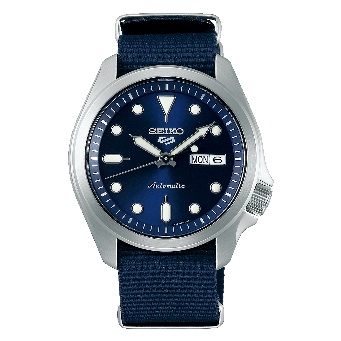 Seiko 5 Sports 100M Automatic Men's Watch All Navy Blue Nylon Strap SR –  Diligence1International