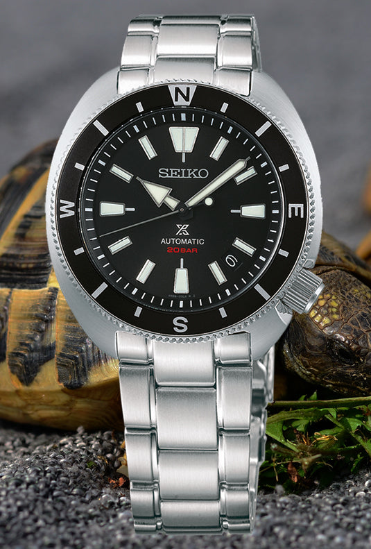 Seiko Prospex Turtle Black Land Tortoise 200M Stainless Steel Watch SR –  Diligence1International