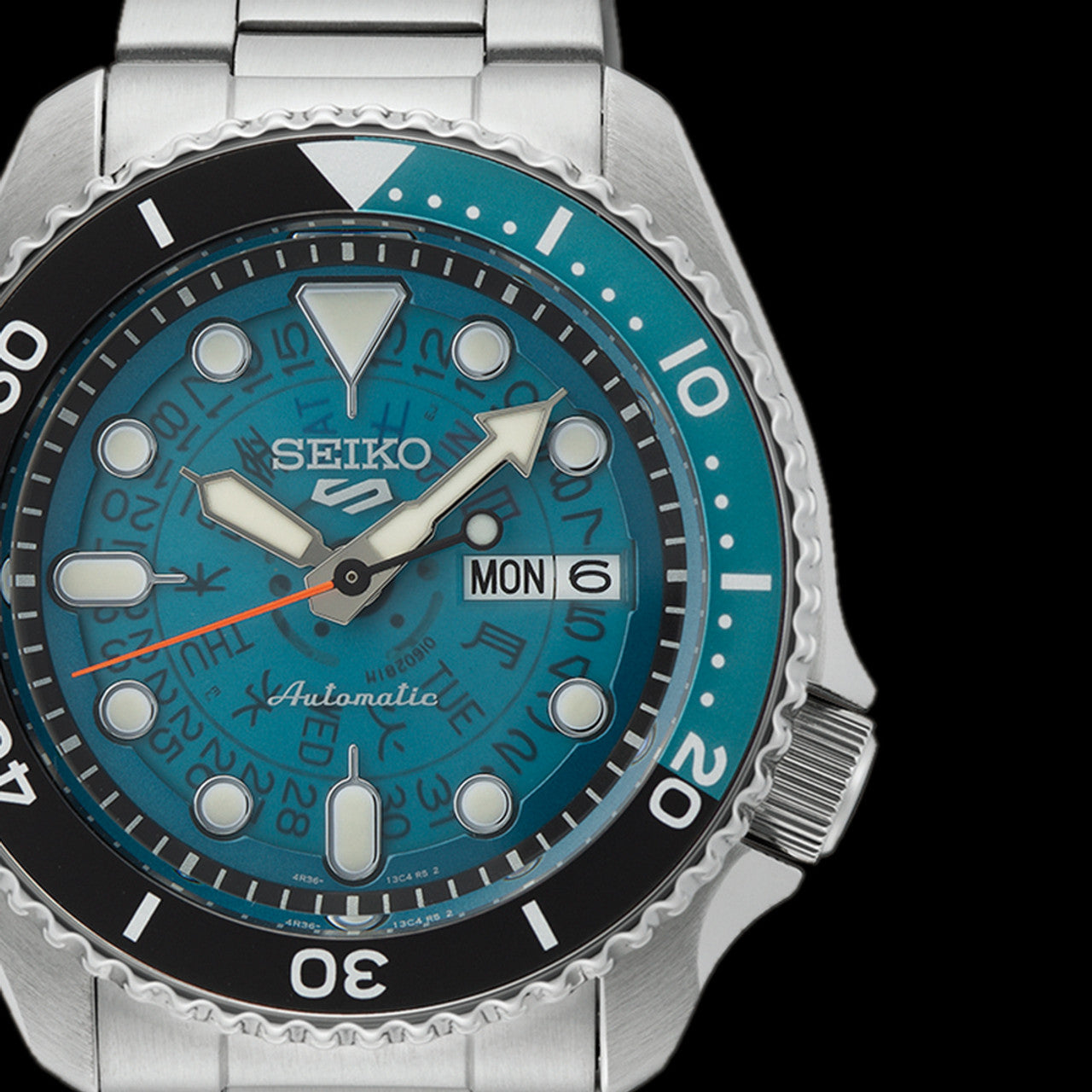 Seiko 5 100M Skeleton Style Bluish Green Dial Automatic Watch SRPJ45K1 –  Diligence1International