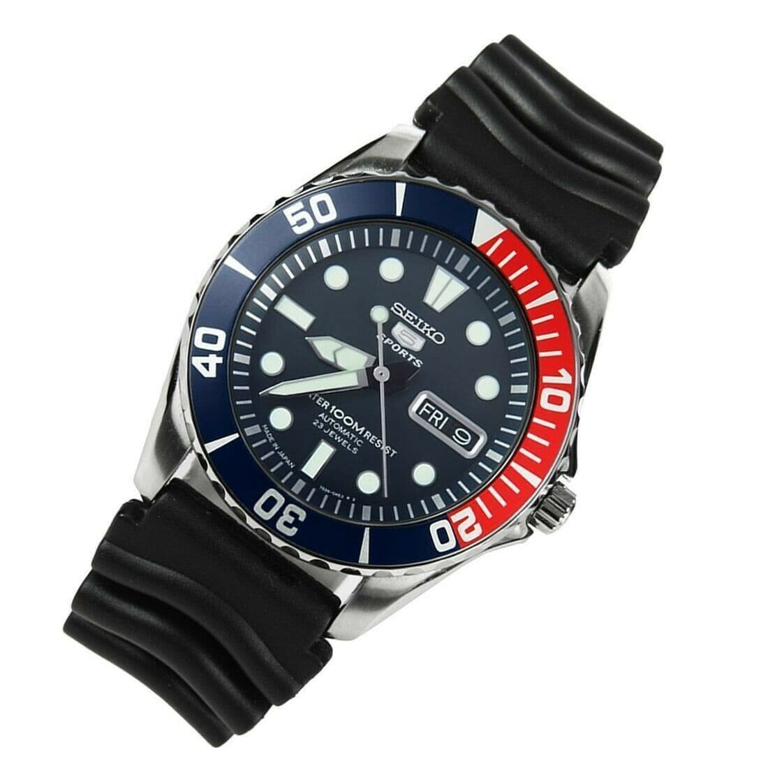 Seiko 5 Sports Japan Made Pepsi Sea Urchin Automatic Watch Rubber Stra –  Diligence1International