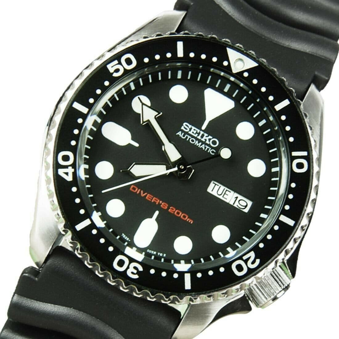 Seiko Black SKX Diver's 200M Men's Rubber+Endmill 316L S/S Strap Watch –  Diligence1International