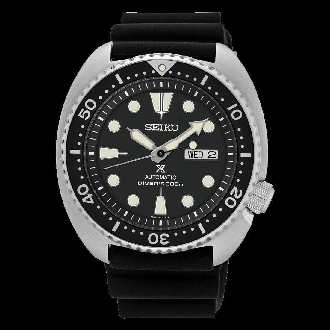 Seiko Black Turtle Prospex Diver's Men's Rubber Strap Watch SRP777K1 –  Diligence1International