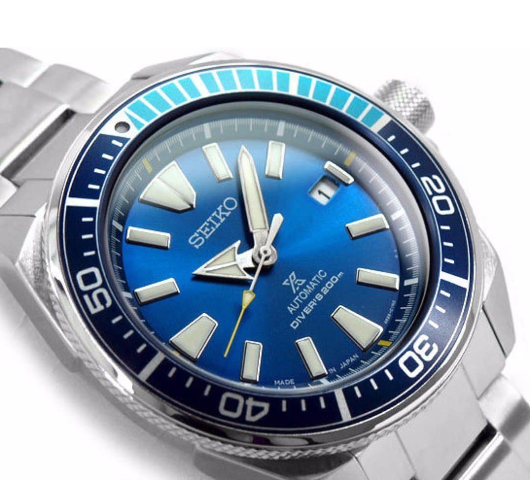 Seiko Limited Edition Blue Lagoon Samurai Prospex Diver's Men's Stainl –  Diligence1International