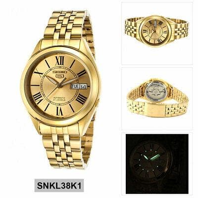 Seiko 5 Classic Men's Size Gold Dial & Plated Stainless Steel Strap Wa –  Diligence1International