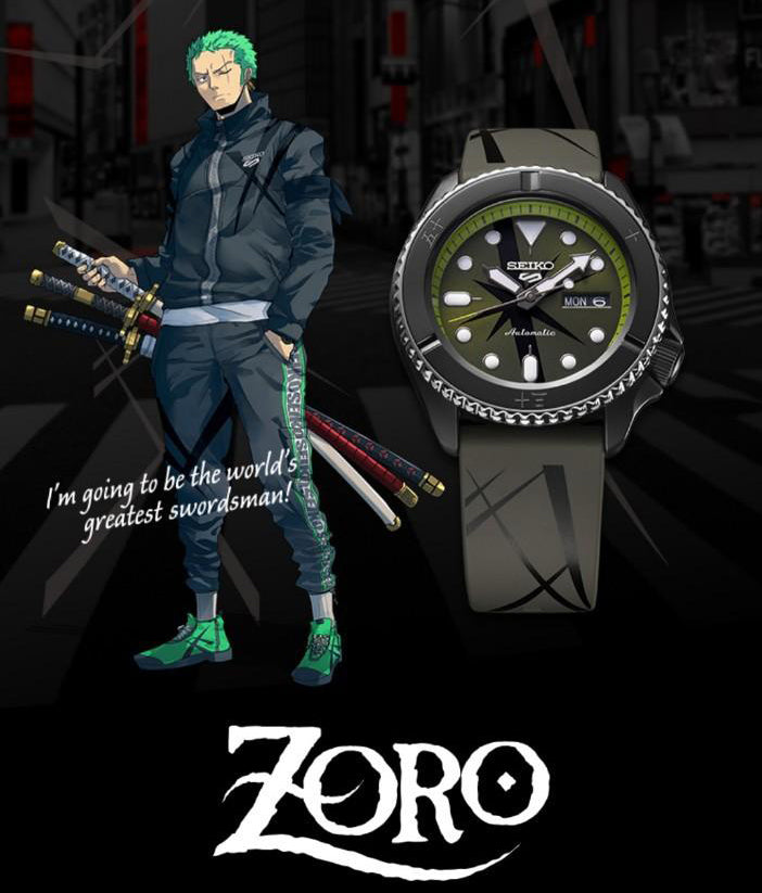 Seiko 5 Sports 100M One Piece x Zoro LE Automatic Men's Watch Green Di –  Diligence1International