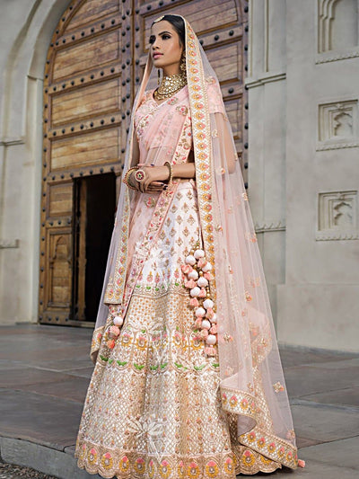 Buy Multi-colored Jaipuri print lehenga in gotta Patti embroidery paired  with the duoatta and choli in gotta patti,sequins embroidery